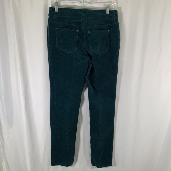 Chico's Corduroy Pants Women's 4 Green Soft Cotton Blend Pockets Mid Rise - Picture 8 of 10